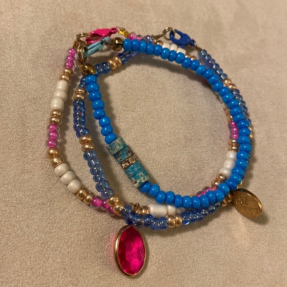 NEW Handcrafted Colorful 3 bracelet set.